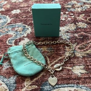 Vintage Tiffany & Co. Sterling silver chunky heart toggle necklace .925